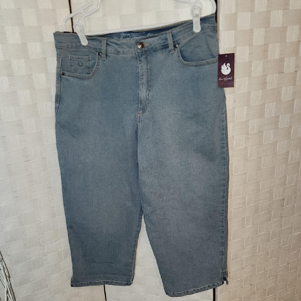 Gloria Vanderbilt Light Blue Amanda Capri SZ 16 NWT